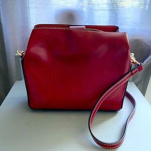 Gorgeous red leather handbag.